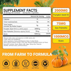 Sugar Free Pumpkin Seed Oil Gummies 2000mg for Women& Men – Pumpkin Seed Oil Supplement with Saw Palmetto & Biotin for Prostate Health, Hair, Skin & Nails – Vegan, 30 Servings, Pineapple Flavor