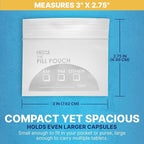 Pill Pouch Bags - (Pack of 100) 3" x 2.75" Pill Baggies and Disposable Plastic Travel Pill Bags with Write-on Labels