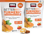 Force Factor Better Turmeric Joint Support Supplement for Extra Strength Joint Health, Featuring HydroCurc Turmeric Curcumin with Black Pepper for Superior Absorption, Fruit Splash, 120 Soft Chews