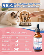 Premium Collagen for Dogs & Cats Skin and Coat Supplement, 10 in 1 Liquid Collagen for Cats -Support for Joints, Hips, Skin & Coat Health with Hyaluronic Acid, Biotin, MSM - Roast Chicken Flavor