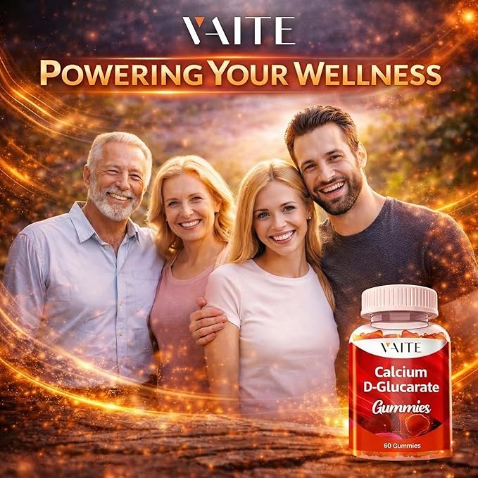 Calcium D-Glucarate Gummies 1000mg - CDG Cleanse Supplement for Men and Women, Hormone Metabolism Balance & Menopause Supports, Non-GMO, Vegan, Gluten Free, Soy Free Supplements, 60 Gummy Chewables