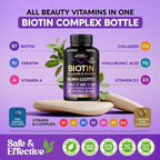 NUTRAHARMONY Biotin | Collagen | Hyaluronic Acid | Keratin - Support Normal Hair Growth Cycle - Skin & Nails - 25000mcg Vitamins B1, B2, B3, B6 & B7 - for Women & Men - Made in USA | 60 Capsules