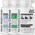 Youth & Tonic Belly Bloating Relief for Gas, Gut & Water Debloating – Digestion & Fluid Retention Support with Activated Charcoal for Women & Men– 150 Pills