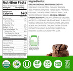 Orgain Organic Vegan Protein Powder + Greens, Creamy Chocolate Fudge - 21g Plant Based Protein, Gluten Free, Dairy & Lactose Free, Soy Free, No Sugar Added, Iron & Prebiotics for Gut Health - 1.94lb