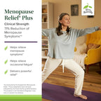 Terry Naturally Menopause Relief Plus - Menopause Symptom Supplement - Supplement to Aid Against Occasional Tiredness & Night Sweats - Supplement with Rhodiola & Black Cohosh - 60 Capsules