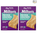 Milton's Protein Crackers, Crispy Sea Salt - 10g of Plant-Based Protein Per Serving, Gluten Free, Non-GMO Project Verified, Vegetarian-Friendly, Zero Grams Added Sugar Per Serving, 4.25 Oz, Pack of 2