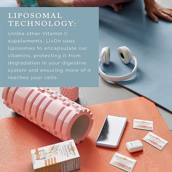 LivOn Laboratories - Lypo–Spheric Vitamin C – 1,000 mg Vitamin C & 1,000 mg Essential Phospholipids Per Packet – Liposome Encapsulated for Improved Absorption – Non–GMO - 12 Pack (360 Count)
