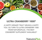 NaturesPlus Ultra Cranberry 1000-180 Sustained Release Tablets, Pack of 2 - Supports a Healthy Urinary Tract - Non-GMO, Vegetarian, Gluten Free - 180 Total Servings