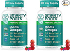 SmartyPants Organic Prenatal Vitamins for Women,Multivitamin Gummies: Biotin,Methylfolate,Omega 3 (ALA),Vitamin D3,C,Vitamin B12,B6,A,K2 & Zinc,Choline,Vegetarian,(30 Day Supply),120 Count(Pack of 2)