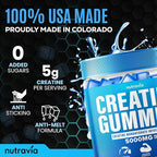 Creatine Gummies Infused with 5g Creatine Monohydrate for Men and Women, Strength, Endurance, Muscle Instantized Creatine, Micronized Clean HCL Balanced Creatina Monohidratada en Polvo (90 Gummies)