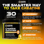 Creatine Gummies - 90 Vegan Friendly Chews - USA Made - Boosts Recovery - Builds Muscle - Enhanced Cognitive Benefits (Large, Pineapple Mango)