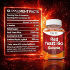 Red Yeast Rice with CoQ10 Gummies - 1200 mg RYR Synergy Plant-Based Supplement with Coenzyme Q10, Non-GMO, Citrinin-Free, No Artificial Additives, Supports Vitality, Endurance & Energy – 60 Gummies