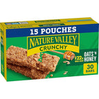 Nature Valley Crunchy Granola Bars, Oats 'n Honey, 30 Ct, 22.35 oz (15 Pouches)