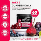 VitaUp Beet Root Gummies – Beetroot Supplement with CoQ10, Grape Seed, Vitamin C, B12 & B3 – Nitric Oxide Gummies for Circulation Support – Beet Supplement for Energy & Immune Support – 60 Beets Chews