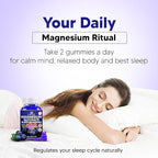 Lofux Magnesium Glycinate Gummies 400mg, Sugar Free Magnesium Gummies for Adults Women, Men, Chewable Supplement Gummy with L-Threonate, Vitamin D, B6, CoQ10 - for Calm, Sleep, Body Relaxation, 60 Ct