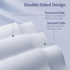 Ourmed Life Face Towels, Disposable Biodegradable Clean Facial Towels for Sensitive Skin, Lint- free Face Cloths for Makeup Remover, Skincare and Women Cleaning, Dry Wipes,100 Count EF Texture