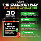 Creatine Gummies - 90 Vegan Friendly Chews - USA Made - Boosts Recovery - Builds Muscle - Enhanced Cognitive Benefits (Large, Strawberry Watermelon)