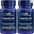 Life Extension Vitamin D3 125 mcg (5000 IU), Bone Health, Brain Performance, Immune System Support, Gluten-Free, Non-GMO, Once Daily, Two-Month Supply, 60 Softgels (Pack of 2)