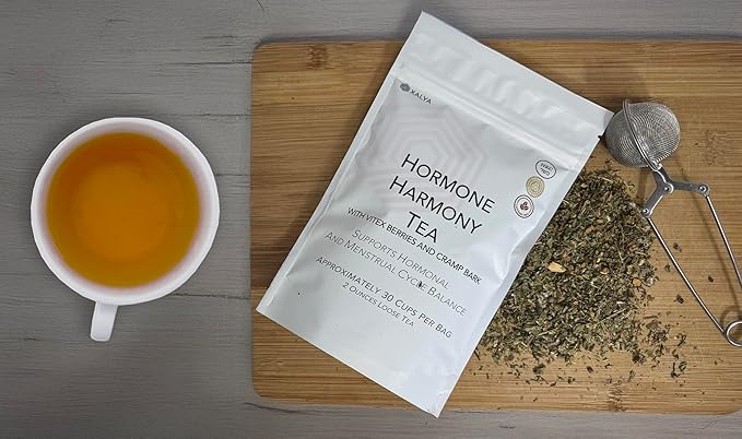 Hormone Balance Tea for Women Herbal Tea with Nettle, Raspberry Leaf, Spearmint, Vitex Berries & Cramp Bark – Natural Menstrual Cycle Support & PMS Relief – Caffeine-Free, 30 Servings