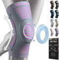 NEENCA Professional Knee Brace for Pain Relief, Medical Knee Support with Patella Pad & Side Stabilizers, Compression Knee Sleeve for Meniscus Tear, ACL, Joint Pain, Runner, Workout (Pink Gray, XS)