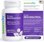 NatureCity TrueResveratrol – Resveratrol Supplement & Anti-Aging Support with 75mg Trans-Resveratrol (98% Pure Veri-te) for Heart, Immune, Bone & Cognitive Health | 60 Veggie Capsules
