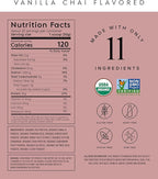 Truvani Vegan Pea Protein Powder | Vanilla Chai | 20g Organic Plant Based Protein | 20 Servings | Keto | Gluten & Dairy Free | Low Carb | No Added Sugar