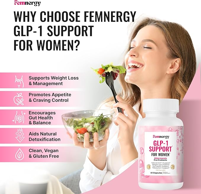 GLP-1 Support Weight Loss Probiotic Supplement for Women - Natural Appetite Suppressant Metabolism & Gut Health - GLP1 Support to Activate Daily Hunger Control & Fat Burn Support