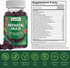 YumVs Prenatal Gummies for Women - Prenatal Vitamins for Women with Folic Acid, Iron & Choline - Vegetarian & Kosher Pregnancy Vitamins - Womens Prenatal Multivitamin with A C D3 E B6 B12 (60 Count)