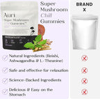 Auri Nutrition Super Mushroom Chill Gummies - Natural Calming Aid & Stress Reduction Supplement for Adults w/Reishi Mushroom, Ashwagandha, L-Theanine- Unwind Mind & Harmonize Your Day- 60 Calm Gummies