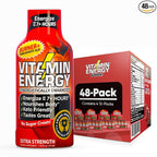Vitamin Energy Burner+ Extra Strength Energy Shot Pomegranate Açaí 48 Pack, 260mg Natural Caffeine, 25mg Ketones, Green Tea, EGCG, Metabolism, Endurance, Zero Sugar, Gluten-Free, Vegan, 1.93 fl oz