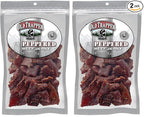Old Trapper Beef Jerky, Peppered 8 Ounce Pack, Spicy Meat Snacks for Lunches or Between Meals, 11 Grams of Protein, Zero Grams of Fat, and 70 Calories per Serving (Pack of 2)