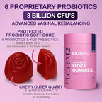 Flora12 Vaginal Probiotics for Women pH Balance Gummies with Prebiotics 8x Billion Probiotics 5x Extracts Saw Palmetto, Dong Quai, Motherwort, Wild Kelp & Yam | Vegan Sugar-Free Gluten-Free, 120 Ct