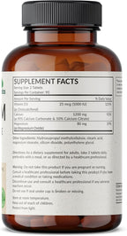 Futurebiotics Calcium 1200 MG Per Serving Sustained Release with Vitamin D3 1000 IU Per Serving Non-GMO, 180 Vegetarian Tablets