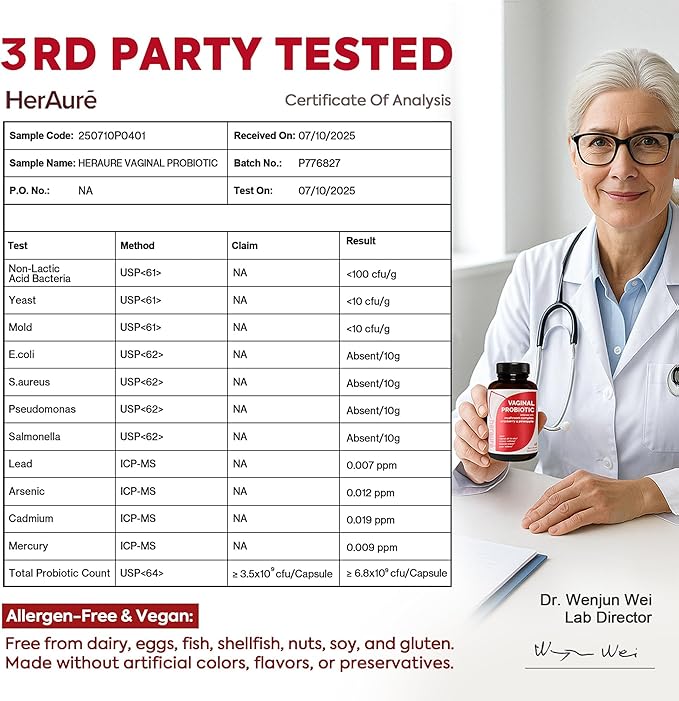 Vaginal Probiotics for Women - pH Balance, Healthy Vaginal Odor, Vaginal Flora, Yeast Balance, Immune Support - Prebiotics & Lactobacillus Probiotic, Mushroom, Cranberry, Pineapple, 60 CT