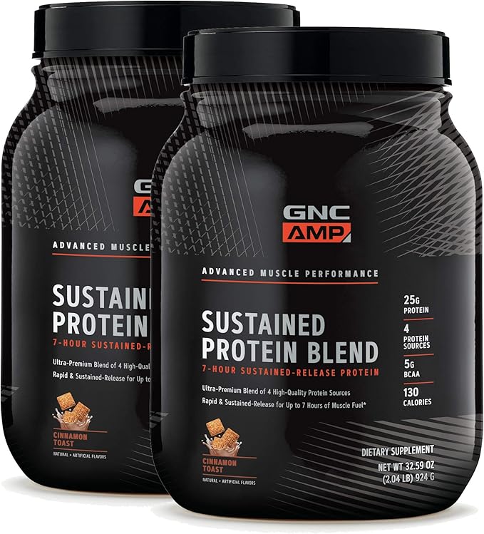 GNC AMP Sustained Protein Blend - Cinnamon Toast (28 Servings)