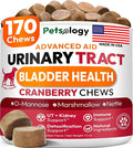 Dog UTI Treatment - 170 Cranberry Chews for Dogs - Urinary Tract Infection, Bladder & Kidney Health Multivitamin - Cranberry Supplement for Dogs with D-Mannose - Dog Vitamins and Supplements