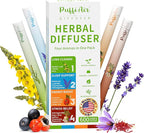 PUFFIAIR Herbal Diffuser Pen 4 Pack, Clean Botanical Aromatherapy Diffusers, Four Aroma Variety Set, Cool Mint & Herbal Scents, Smooth Daily Experience, Up to 600 Uses Each