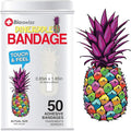 BioSwiss Bandages, Funky Pineapple Shaped Self Adhesive Bandage Set, Latex Free, Sterile Wound Care, 50 Count