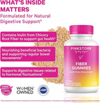 Pink Stork Prenatal Fiber Gummies for Women - 3g Prebiotic Inulin from Chicory Root - Natural Pregnancy & Postpartum Stool Softeners for Constipation & Digestive Health - 60 Vegan Fiber Chews