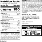 Atkins Chocolate Almond Caramel Protein Meal Bar, High Fiber, 15g Protein, 1g Sugar, 3g Net Carbs, Meal Replacement, Keto Friendly, 8 Count