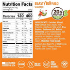 Lenny & Larry's FITZELS Protein Pretzels [Beastly Buffalo] – 8 x 3oz Bags of High Protein Snacks with 20g Plant Based Protein – Vegan Snack – Incredibly Tasty with Salty Crunch