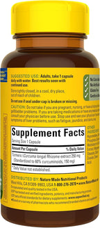 Nature Made High Absorption Turmeric Curcumin Supplement Capsules, Turmeric Supplement, Muscle and Joint Support, 30 Capsules, 30 Day Supply