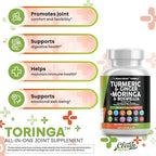 Turmeric Moringa Supplement | Ginger Boswellia Saffron - Supplement for Women and Men with Ceylon Cinnamon, Tart Cherry, Quercetin Garlic Nettle Holy Basil - 2Pack