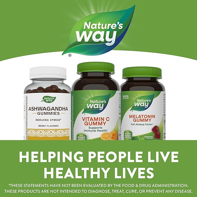 Nature's Way Vitamin C Gummies, Support Immune Health*, Antioxidant, 250 mg per 2-Gummy Serving, Gummy Vitamins, Orange Flavored, 120 Gummies (Set of 2)