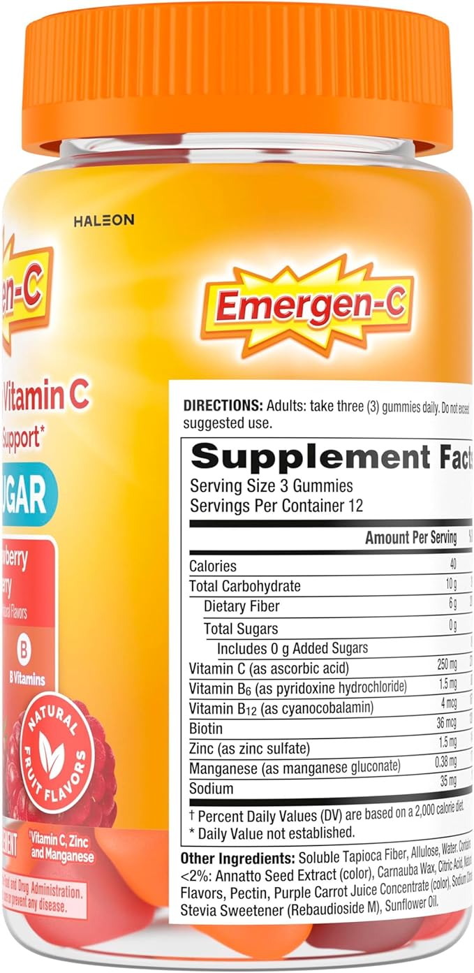 Emergen-C Zero Sugar Immune Support Adult Gummies 36 Count