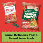 Simply Protein - Tortilla Chips, Restaurant Style Protein Chips, Hint of Habanero (3-Pack) - 7g Protein, 140 Calories, Gluten Free, Vegan - Plant Based Pea Protein Snacks - 3 Bags, 4.58oz (130g)