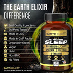 Earth Elixir 4-in-1 Sleep Aid (120 Caps) w/Apigenin 50mg, Magnesium Glycinate 200mg, L Theanine 200mg & Valerian Root for Sleep Aid 300mg | Apigenin Supplement for Sleep | Sleeping Pills