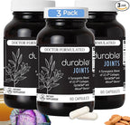 Durable Joints – w/UC-II Collagen + MSM – 2X as Effective as Glucosamine-Chondroitin – Joint Comfort, Flexibility & Mobility Support – Doctor Formulated, Made in USA, 2 per Day (180 Capsules)