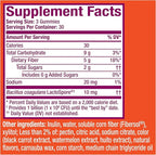 Metamucil Fiber Gummies for Adults with Probiotics for Bloating Relief, No Sugar Added Strawberry Kiwi BlackBerry Flavors, 5g Prebiotic Plant Based Fiber Supplement Blend, 90 Count