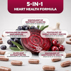VitaUp Beet Root Capsules - USA Made Beetroot Supplement for Normal Circulation, Nitric Oxide & Heart Support - 5-in-1 Beets with Grape Seed, Garlic Extract, Hawthorn Berry, Olive Leaf - 90 Vegan Caps